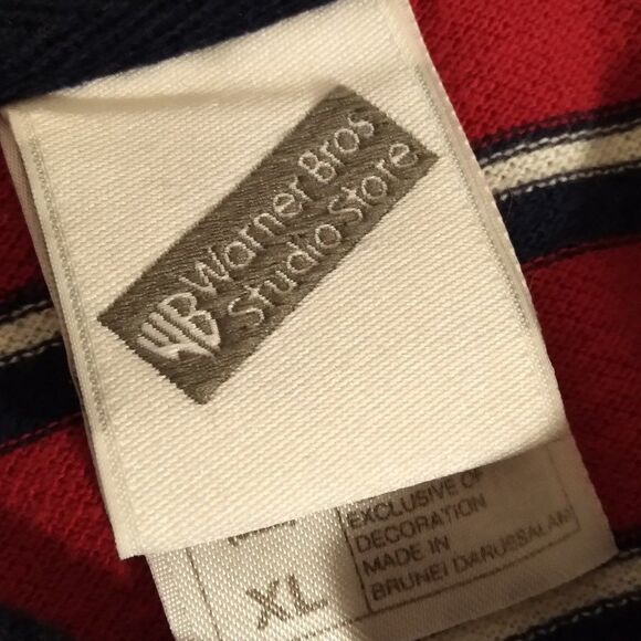 Vintage Warner Bros. Taz Striped Polo Shirt - Picture 6 of 9